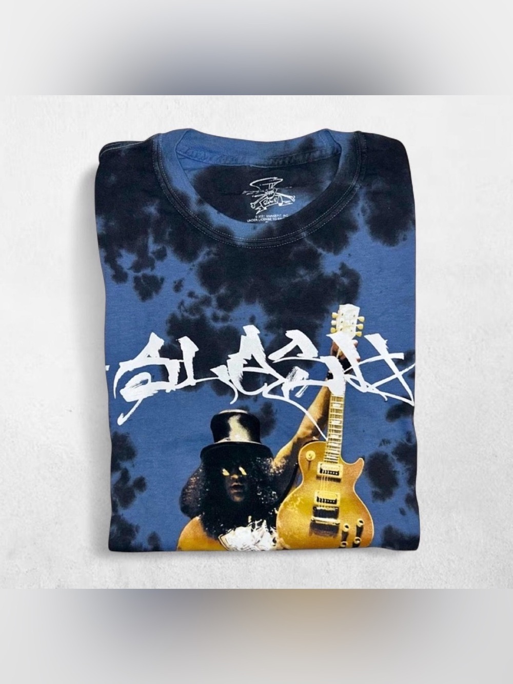 🆕 NWOT LAST1! Slash Officially Licensed Blue Tie Dye Band Tee S/M